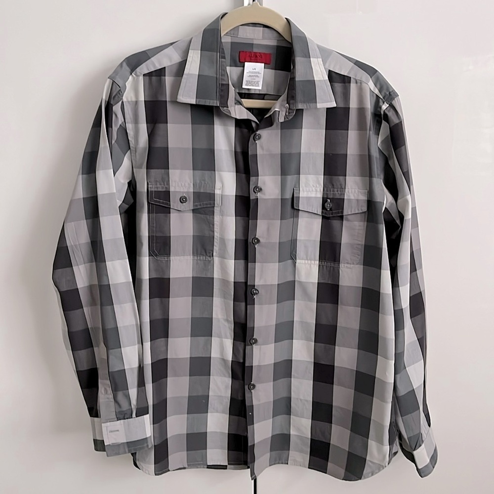 ALFANI Men’s Button Down Shirt Slim Fit, Size L